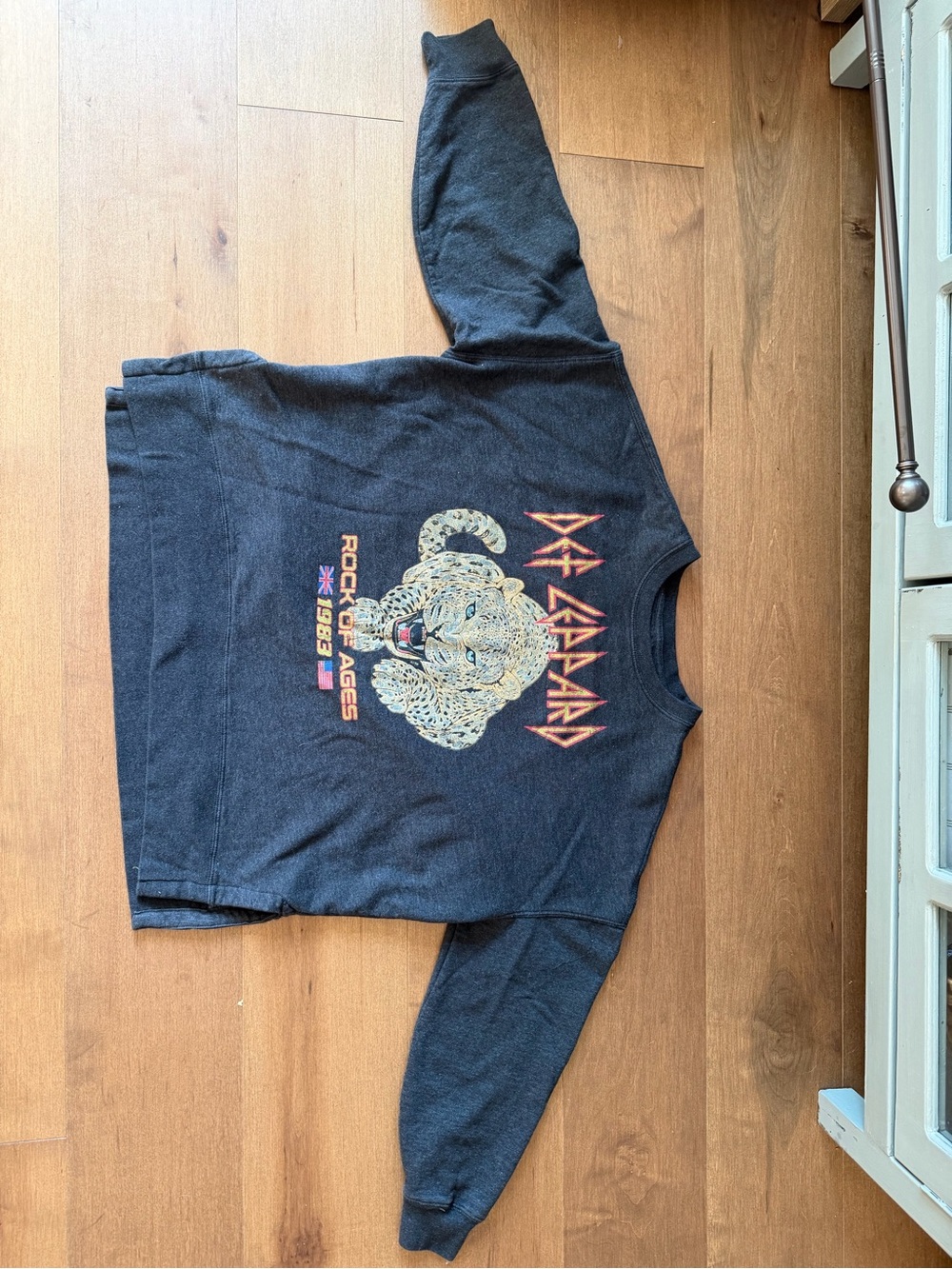 Def Leppard Black Graphic Sweatshirt - Rock of Ages Leopard